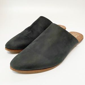 Toms Black Leather Jetti Mules